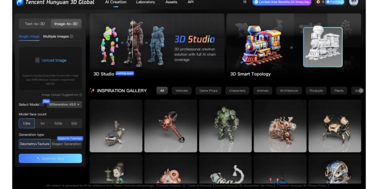 Tencent Announces Global Launch of Hunyuan 3D Engine to Empower Creators with Advanced Creation Tools
